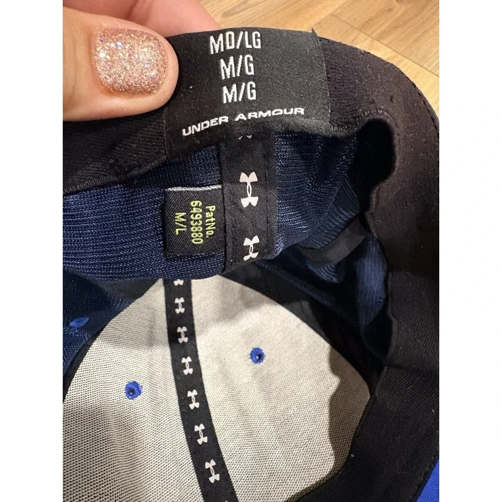 Under‎ Armour Baseball Hat Navy Blue M/L Stretch Band Casual Summer MD/LG